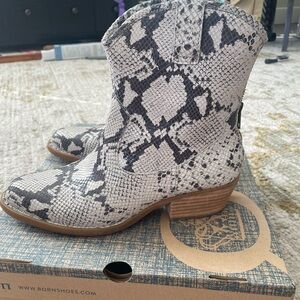 Born snake printed cowboy booties